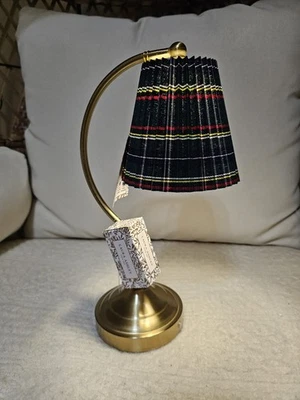 Ralph Lauren inspired Laura Ashley Plaid Shade  Touch Table Lamp Brass - Image 1 of 4