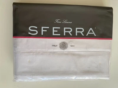 SFERRA -- Funda nórdica King GIOTTO 734 BLANCA -- 100% algodón egipcio satén NUEVO Foto 1 de 2