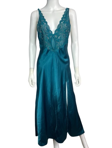 UNDERCOVER Abito slip lingerie pizzo vintage anni 90 Victoria's Secret donna M verde etichetta oro nuovo con etichette