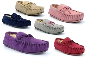Zapatillas de mocasín para mujer talla 3 niñas zapatillas de gamuza mocasines de gamuza real - Imagen 1 de 25