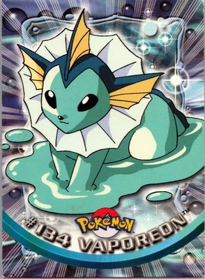 2000 Topps Pokemon TV Animation Series 3 Vaporeon Blue Logo #134 MP+ - Image 1 of 2