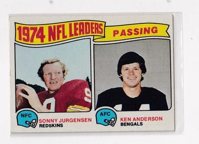 1975 Topps Passing Leaders # 2 Sonny Jurgensen, Ken Anderson Nice Card - Image 1 of 2
