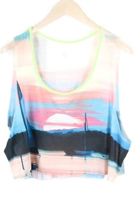 SWEATY BETTY Skipper Women's Run Tank Top L Pink Cropped Loose Fit Sleeveless * - Image 1 of 4