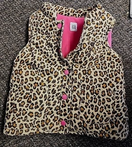 Carter's Girls Size 4 Camel Animal Print Cord Fleece Lined Vest - Picture 1 of 7