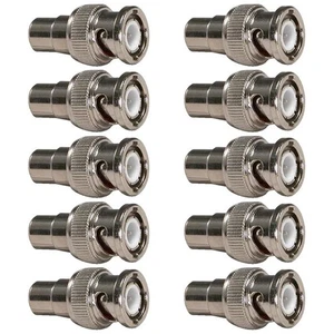 10Pcs BNC Male to RCA Female Coax Coaxial Connector Adapter CCTV Security Camera - Picture 1 of 1