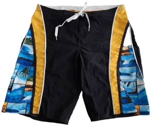 Aaron Chang Swimming Trunks Juniors sz 5 board short Beach Print Drawstring VTG - Picture 1 of 16