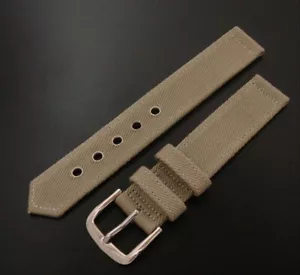 Correa de sarga caqui de dos piezas estilo Segunda Guerra Mundial para hombre 16 mm con ojales - Imagen 1 de 1