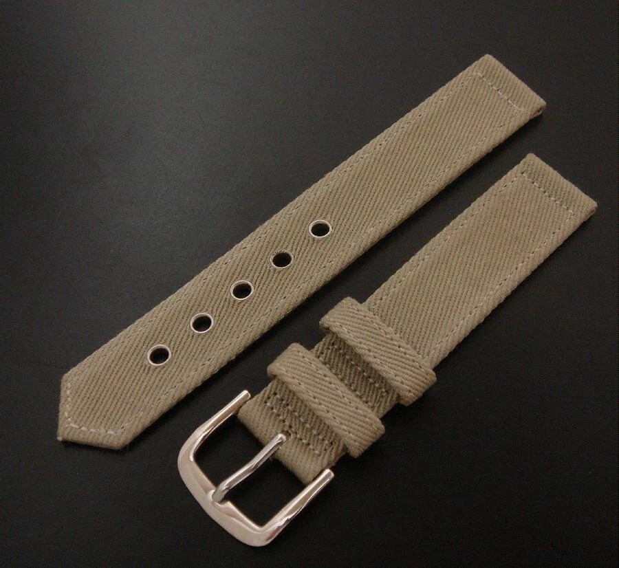 Correa de sarga caqui de dos piezas estilo Segunda Guerra Mundial de 16 mm para hombre con ojales Foto 1 de 1