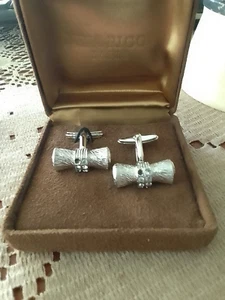 Nina Ricci Vintage Manschettenknöpfe/ Platin Diamond Design - Bild 1 von 4