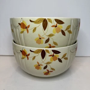 (2) Vintage Hall Autumn Leaf Radiance Bowls Mary Dunbar Large Mixing Bowls 3.5qt - Picture 1 of 24