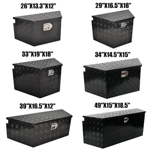 26 29 33 34 39 49 Inch Aluminum Trailer Storage Tongue Tool Box Pickup Truck Bed - Picture 1 of 22