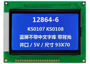 128x64 5v Dot Matrix COG Graphic LCD Module Display LCM w/KS0107+KS0108 - Picture 1 of 4