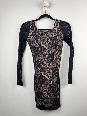 Mini Vestido MYSTIC Para Mujer Damas Negro Encaje y Satén Talla PEQUEÑO Foto 1 de 4