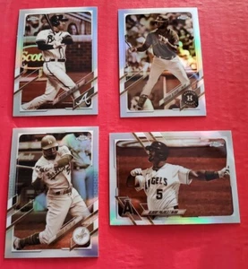 2021 Topps Cromato Seppia Rifrattore Pujols Letti Freeman Alvarez Lotto di 4 carte COME NUOVI DI ZECCA - Foto 1 di 12