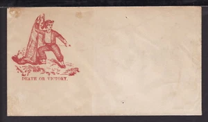 UNITED STATES c1860s PATRIOTIC Postal Stationery ENVELOP "DEATH OR VICTORY" - Picture 1 of 2