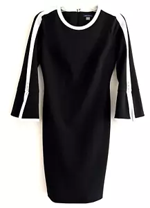 Vestido Tommy Hilfiger Para Mujer Negro Funda Cuello Redondo Espalda Cremallera Talla 2 - Imagen 1 de 8