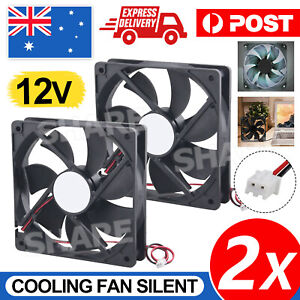2x 120mm 2Pin 12V Cooling Fan dual Ball Bearing PC Brushless Silent Fan