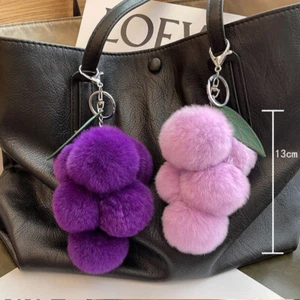 Morbido peluche portachiavi ciondolo borsa catena dolce pelliccia sintetica - Foto 1 di 13