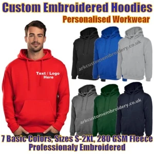 Personalisierte bestickte Vlies-Hoodies maßgeschneidert für Arbeitskleidung mit Ihrem Text  - Bild 1 von 25