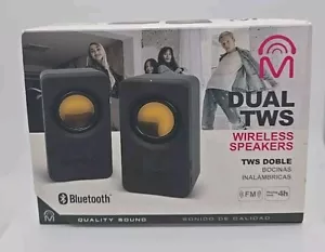 DUAL TWS Wireless Speakers Bluetooth FM New in Box - Picture 1 of 4
