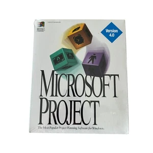 Microsoft Project Version 4.0 3.5" Disks Software SEALED Brand New 1994 Vintage - Picture 1 of 2
