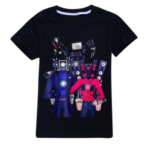 5-13 year old boy T-shirt Skibidi Toilet fashionable 100% pure cotton T-shirt - Picture 1 of 26