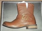 Mia RASCAL Tan Leat Harness Buckle Motorcycle Riding Ankle Boots Choose Size