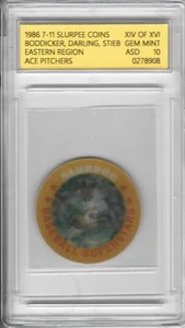 1986 7-11 SLURPEE COINS BODDICKER,DARLING & STIEB EASTERN REGION ASD 10 GEM MINT - Picture 1 of 1