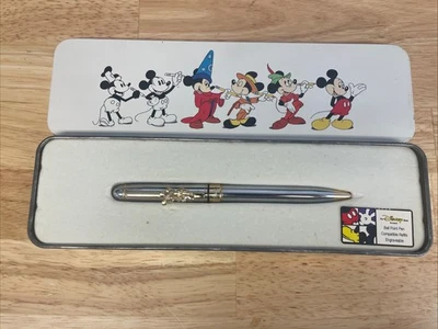 Bolígrafo Mickey exclusivo vintage de Disney Store tono plateado dorado Foto 1 de 4
