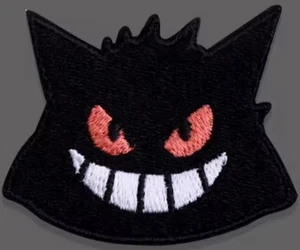 Gengar Ghost/Poison-type Pokémon black embroidered Iron on patch - Picture 1 of 1