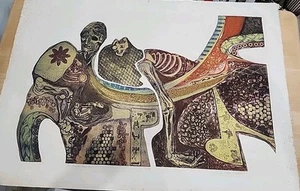 EVA KOLOSVARY-STUPLER anni '70 "Fino alla morte fai parte" opera d'arte litografia - Foto 1 di 8