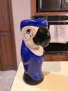 Jarrón de vidrio vintage moderno de alimentos gourmet loro guacamayo tiki azul hawaiano - Imagen 1 de 9