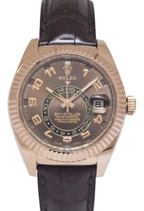 Rolex Sky-Dweller GMT 18k Rose Gold Chocolate Dial Mens 42mm Watch 326135 - Picture 1 of 11