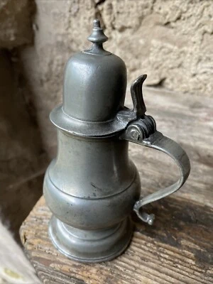 Rare Moutardier XVIIIème en étain signé Joos Vande Moortele orig Pays-Bas - Photo 1/4