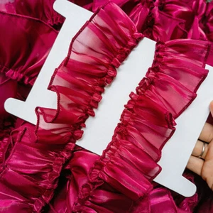 3 Meter DIY Lolita Rüschenborte Plisseeband Rüschenstoff glänzender Saum Nähen Handarbeit - Bild 1 von 20