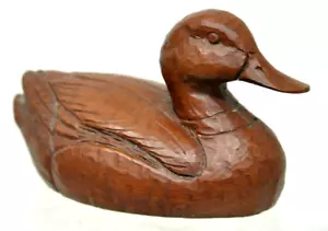 Red Mil Mfg Vtg 1982 Mallard Duck Signed Figurine 5" Long Pecan Resin - Picture 1 of 3