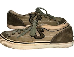 True Religion Men's Brown Cream Canvas Trainers Shoe Sneakers Size 12 - Picture 1 of 7