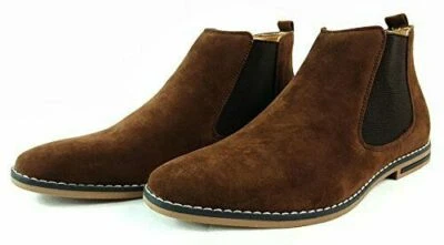 Mens Faux Suede Chelsea Boots Italian Style Smart Casual Desert Ankle Shoes - Image 1 of 4