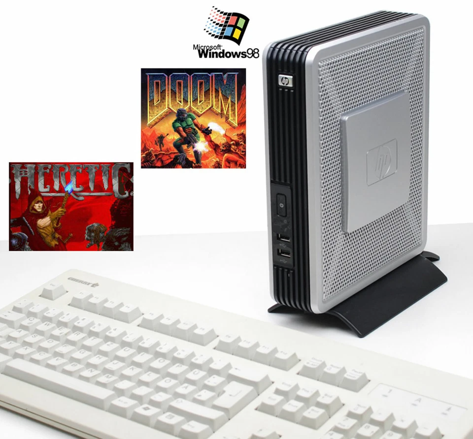 12V Computer hewlett packard HP T5720 Win 98 Doom Heretic For Dos Games! TC11 - Image 1 of 1