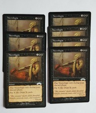 MTG MAGIC THE GATHERING EXODUS UNCOMMON NECROLOGIA X7 CLEAN UNPLAYED
