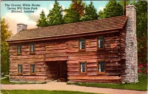 Vintage Postkarten - The Granny White House, Spring Mill State Park, Mitchell IN. - Bild 1 von 2