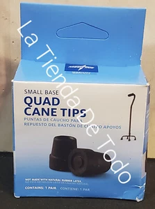 SMALL BASE QUAD CANE REPLACEMENT TIPS GRIPS BOX OF 2 FITS MDS86424W READ - Picture 1 of 6