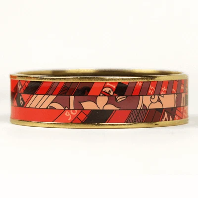 BRAZALETE HERMES 65 Ancho Chapado en Oro Esmalte Brazalete ASTROLOGIE NOUVELLE Foto 1 de 4