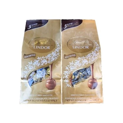 Lindt Lindor шоколадные трюфели в ассортименте 21,2 унции, 5 различных вкусов 2 упаковки  - Изображение 1 из 4