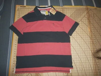 CAMISA POLO MASCULINA 2XGRANDE AZUL/ROSA DANIEL CREMIEUX LISTRADA PRÉ-LAVADA - Nova com etiquetas - Imagem 1 de 3