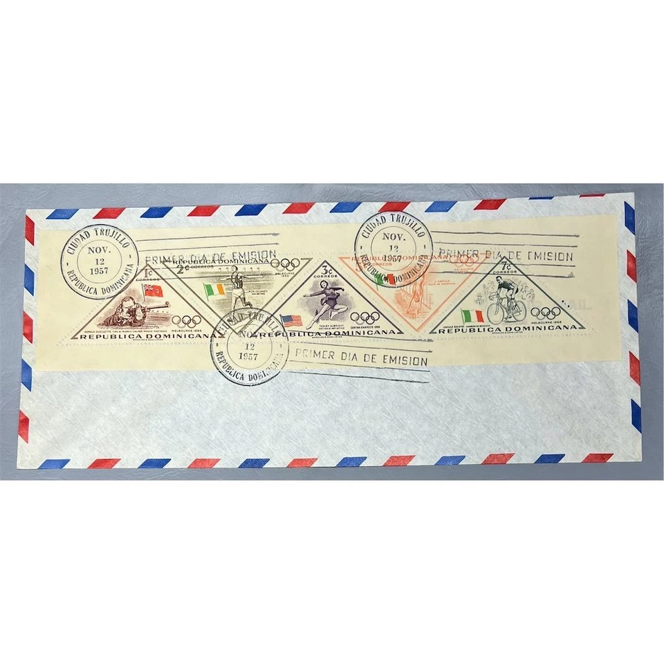 1957 Dominican Republic FDC Olympic Medalists Sports Memorabilia Mint Foto 1 de 2