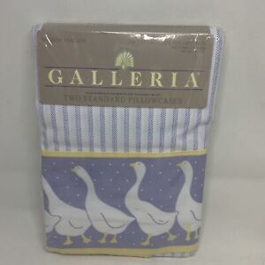 VTG French Country Geese 2 PillowCase Percale Galleria JG Hook Fieldcrest ? New