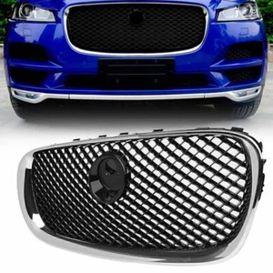 Front Bumper Grille Mesh Grill For Jaguar X250 XF XFR XFRS 2008-2011 2010 Chrome - Picture 1 of 9