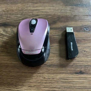 MICROSOFT WIRELESS MOBILE Notebook MOUSE 3000 MINI 1359 PINK TESTED/WORKING - Picture 1 of 3