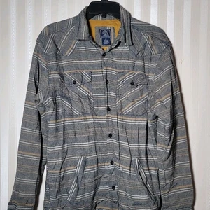 Chaqueta de franela Black Jack para hombre talla M a rayas mangas largas forrada de algodón grunge  - Imagen 1 de 5